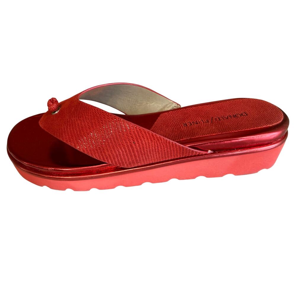 Donald Pliner Lenore Platform Sandals Red Leather 7
